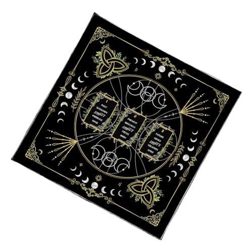 Mocoocouture Portables Faltbare Tarot Gottesmatten Mit Mystischen Symbolen Waschbare Matten Für Spirituelle Praktizierende Geschenke Okkulte Ritual Tabelle Cover von Mocoocouture