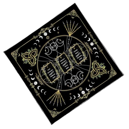 Mocoocouture Portables Faltbare Tarot Gottesmatten Mit Mystischen Symbolen Waschbare Matten Für Spirituelle Praktizierende Geschenke Okkulte Ritual Tabelle Cover von Mocoocouture
