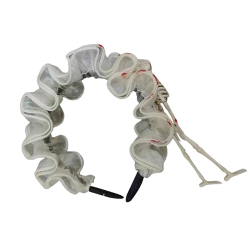 Mocoocouture Spitze Hexenkostüm Haare Gruselig Dunkle Blut Skelett Haarstyling Für Live Show Stirnband Grüße Carnivals Skelett Stirnbänder Für Frauen von Mocoocouture