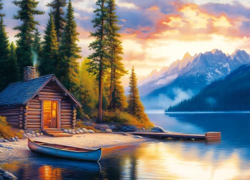 Mocrop Puzzle 1000 Teile Erwachsene, 70×50cm Klassische Puzzles, Gemälde - Lakeside Paradise, Spektakuläre Wanddekoration, Exquisite Geschenkbox Mocrop Puzzle 1000 Teile Erwachsene, 70×50cm Klassische Puzzles, Gemälde - Lakeside Paradise, Spektakuläre Wanddekoration, Exquisite Geschenkbox von Mocrop