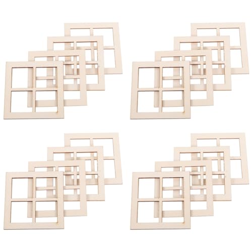 Mocturnity 16 Stück Fensterrahmen Aus im Maßstab 1:1, Möbel Miniatur-Fensterrahmen für Puppenhaus-Möbelzubehör Mocturnity 16 Stück Fensterrahmen Aus im Maßstab 1:1, Möbel Miniatur-Fensterrahmen für Puppenhaus-Möbelzubehör von Mocturnity