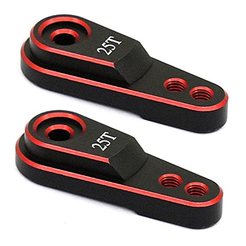 Mocturnity 2 x Hart Aluminiumlegierung 25T M3 Servo-Link-Hupe für 1/10 RC Crawler TRX4, Rot von Mocturnity