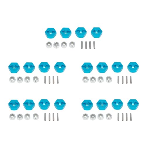 Mocturnity 20 Stücke Metall 12MM Wheel Hex Adapter für TT01 TT-01 TT02 XV01 TB-04-01N 1/10 RC Auto Upgrade Teile von Mocturnity