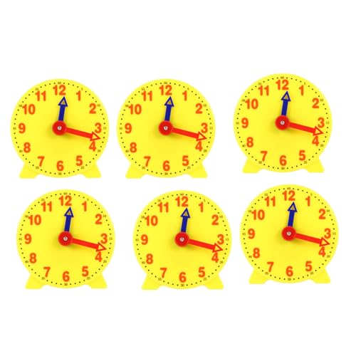 Mocturnity 6 Stück, 4 Zoll (10,2 cm), Lernuhr, Zeitmodell, Lehrer, 12/24 Stunden, Lernwerkzeuge für die Schule von Mocturnity