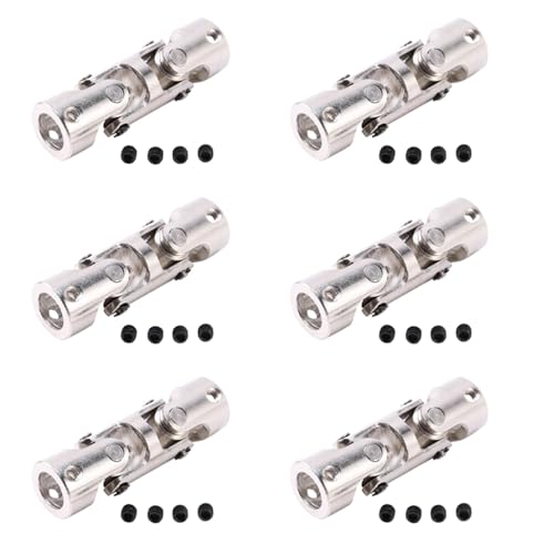 Mocturnity 6X Rc Doppel Universal Gelenk Kardan Gelenk Gimbal Kupplungen mit Schraube, 6X 6 mm von Mocturnity