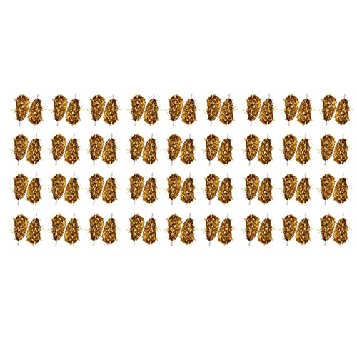 Mocturnity 72 Stück Cheerleading Pom Poms Metallfolie Cheer Pom Poms mit Kunststoffgriff für Erwachsene Kinder Cheerleader Gelb von Mocturnity
