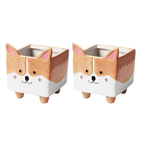 Mocturnity Animal Corgi Sukkulententopf aus Keramik, Kakteentopf im Topf von Mocturnity