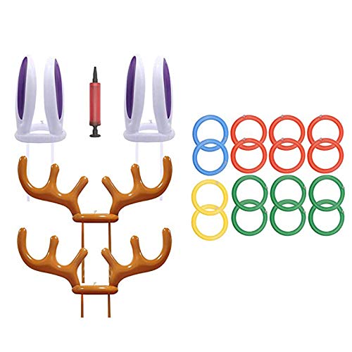 Mocturnity Aufblasbare Osterhasen Kaninchenohren Ring Toss Party Spiele Indoor Outdoor Kaninchen Ohren Ring Toss Spielzeug Geschenk Party GefäLligkeiten von Mocturnity