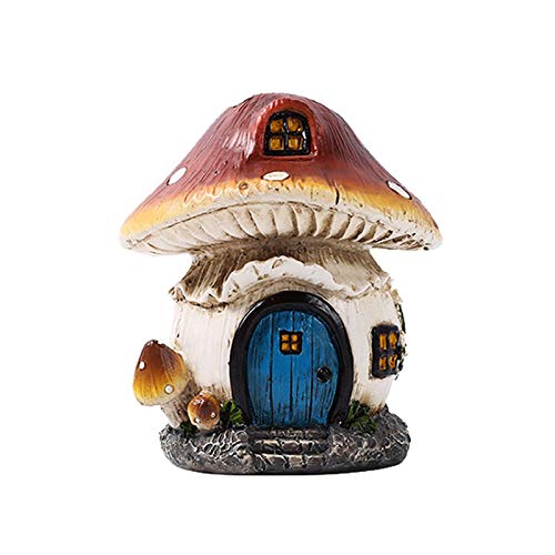 Mocturnity Pilzhaus aus Harz, Mini-Landschaft, Haus, Dekoration für Feengarten, Miniatur-Zubehör für Feengärten von Mocturnity