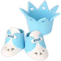 Zuckerfigurenset Krone und Schuhe in blau, 3-teilig Zuckerfigurenset Krone und Schuhe in blau, 3-teilig von Modecor