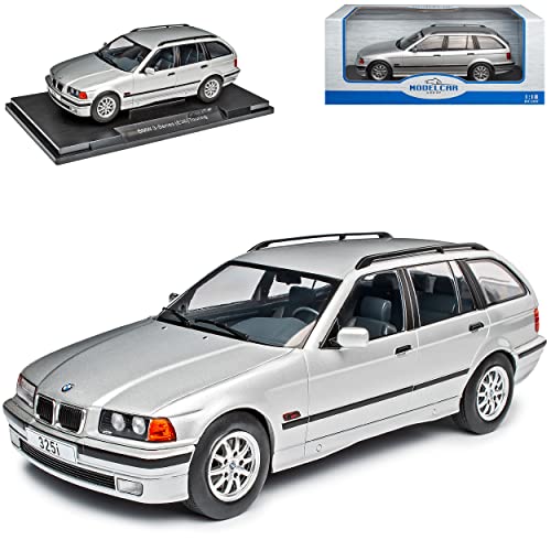 Model Car Group B-M-W 3er E36 Touring Kombi Silber 1990-2000 1/18 Modell Auto von Model Car Group