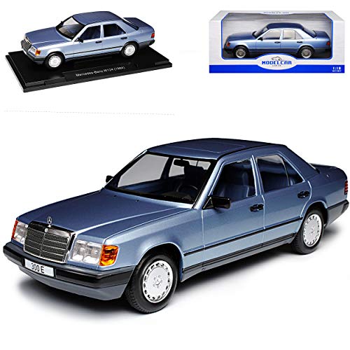 Model Car Group Mercedes-Benz E-Klasse 300 E W124 Limousine Metallic Blau 1984-1997 1/18 Modell Auto mit individiuellem Wunschkennzeichen von Model Car Group