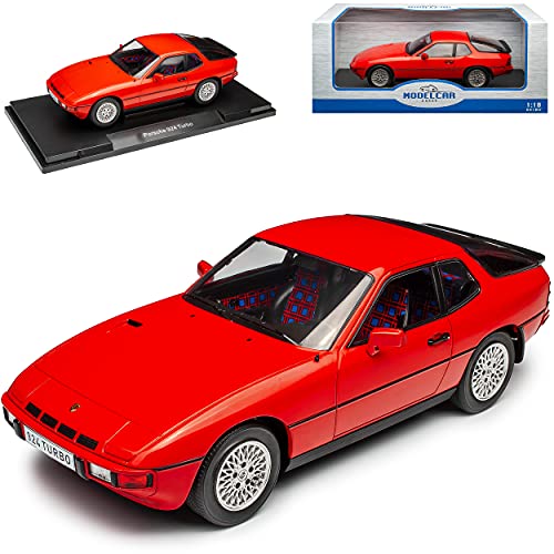 Model Car Group Porsche 924 Turbo Coupe Rot 1976-1988 1/18 Modell Auto mit individiuellem Wunschkennzeichen von Model Car Group