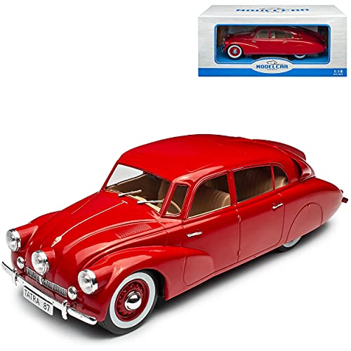 Model Car Group Tatra 87 Limousine Rot 1937-1950 1/18 Modell Auto von Model Car Group