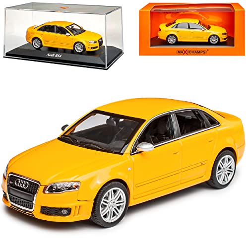A*U*D*I A4 B7 RS4 Limousine Gelb 2004-2008 1/43 Minichamps Maxichamps Modell Auto von Model Car Group