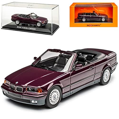 Model Car B-M-W 3er E36 Cabrio Violett Purple Metallic 1990-2000 1/43 Minichamps Maxichamps Modell Auto von Model Car Group
