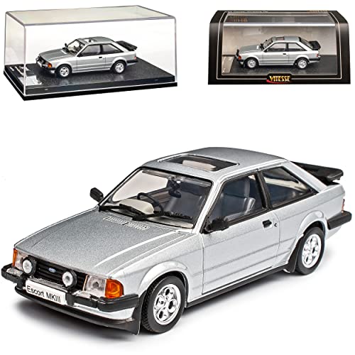 Ford Escort MK3 XR3i 3 Türer Silber 3. Generation 1980-1986 1/43 Vitesse Modell Auto mit individiuellem Wunschkennzeichen von Model Car