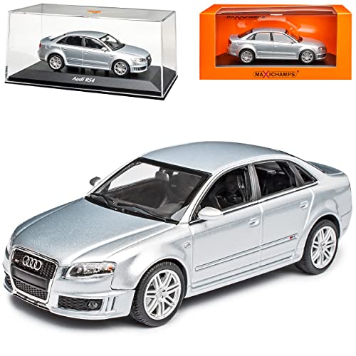 Model Car A*U*D*I A4 B7 RS4 Limousine Silber 2004-2008 1/43 Minichamps Maxichamps Modell Auto mit individiuellem Wunschkennzeichen Model Car A*U*D*I A4 B7 RS4 Limousine Silber 2004-2008 1/43 Minichamps Maxichamps Modell Auto mit individiuellem Wunschkennzeichen von Model Car Group