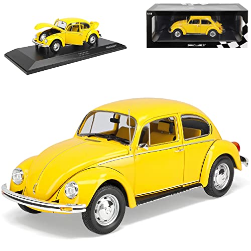 Volkwagen Käfer 1200 Coupe Gelb 1983 1/18 Minichamps Modell Auto mit individiuellem Wunschkennzeichen von Model Car