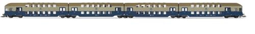 Arnold TT HN9521 DR, 4-Unit Double Decker Coach Without Control Cabin, Blue/Light Grey Livery, ep. IV Passenger Coaches von Modellbahnshop Korn