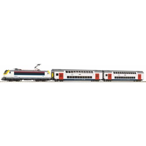 Piko 59108 SmartControl WLAN Set mit Bettungsgleis SNCB Doppelstock-Personenzug von Modellbahnshop Korn