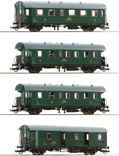 Roco 6200088 H0 4er Set Personenwagen, CSD, Ep. IV von Modellbahnshop Korn