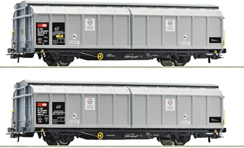 Roco 6600110 H0 2er Set Schiebewandwagen Hbbillns, SBB-Cargo, Ep. VI von Modellbahnshop Korn