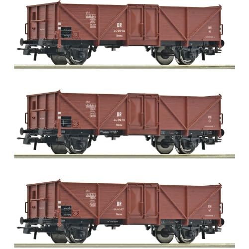 Roco 6600115 H0 3er Set Offene Güterwagen Ommu, DR, Ep. III von Modellbahnshop Korn