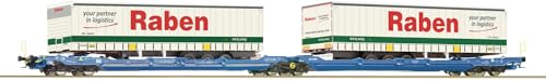 Roco 6600117 H0 Doppeltaschen-Gelenkwagen mit LKW-Aufliegern Sdggmrs 738, T3000e von Modellbahnshop Korn