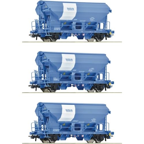 Roco 6600134 H0 3er Set Schwenkdachwagen Tdns, Duslo, Ep. VI von Modellbahnshop Korn