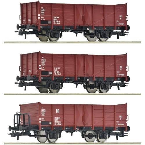 Roco 6600146 H0 3er Set Offene Güterwagen EL-u (Omu), DR, Ep. IV von Modellbahnshop Korn