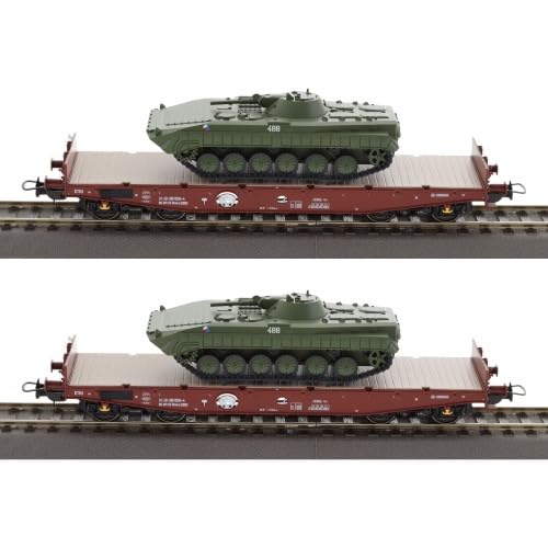 Tillig 70055 H0 2er Set Schwerlastwagen Rmms 3960 mit Zwei Panzern, DR, Ep.IV Tillig 70055 H0 2er Set Schwerlastwagen Rmms 3960 mit Zwei Panzern, DR, Ep.IV von Modellbahnshop Korn