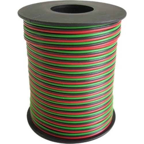 0369 Drillingslitze für Weichen, 3 x 0,14 mm², 25 m (grün/schwarz/rot) von Modellbau Schönwitz