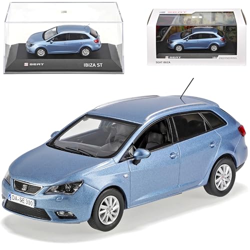 Modellcarsonline Seat Ibiza ST Alba Blau Kombi New Facelift Ab 2012 6J 1/43 Sonderangebot Modell Auto mit individiuellem Wunschkennzeichen von Modellcarsonline