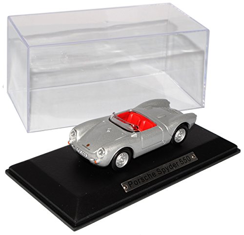 Porsche 550 Spyder Cabrio Silber 1/43 Atlas Sonderangebot Modell Auto mit individiuellem Wunschkennzeichen von Modellcarsonline