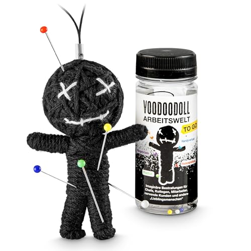 Voodoo Doll Puppe Voodoopuppe Voodoodoll Geschenk Arbeitskollege witziges Mitbringsel Gaggeschenk Chef Boss Vorgesetzer Arbeitskollege Mitarbeiter Kollege Lieblingsmensch schwarzer Humor Partygeschenk von Modern Times