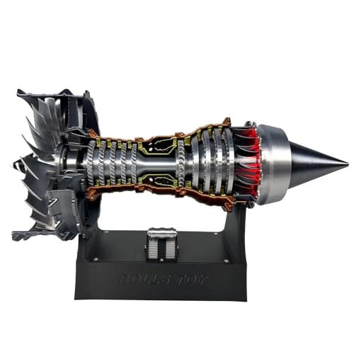 Jet Aircraft Turbofan Turbojet Engine Model Kit, 3D DIY Printed Electric Structures, Aero Mechanical Science, Gift, Education Display, Desktop Toy (Pushrod Lighted TR-900 Engine, 27.9 cm) von Moderock
