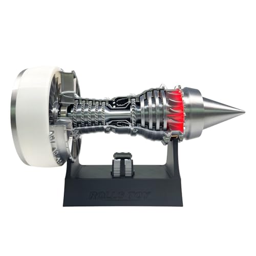 Jet Aircraft Turbofan Turbojet Engine Model Kit, 3D DIY Printed Electric Structures, Aero Mechanical Science, Gift, Education Display, Desktop Toy (White Pushrod TR-900 Engine, 27.9 cm) von Moderock