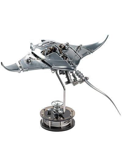 Roboter Manta Ray Metallmodell, elektrische bionische Schwimmbewegung, kreative Kunst-Display-Skulptur, trendiges Sammlerstück-Spielzeug-Geschenk für Erwachsene, Geburtstag, Weihnachten, Zuhause, Büro von Moderock