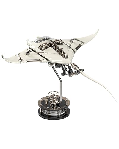 Roboter Manta Ray Metallmodell, elektrische bionische Schwimmbewegung, kreative Kunst-Display-Skulptur, trendiges Sammlerstück-Spielzeug-Geschenk für Erwachsene, Geburtstag, Weihnachten, Zuhause, Büro von Moderock