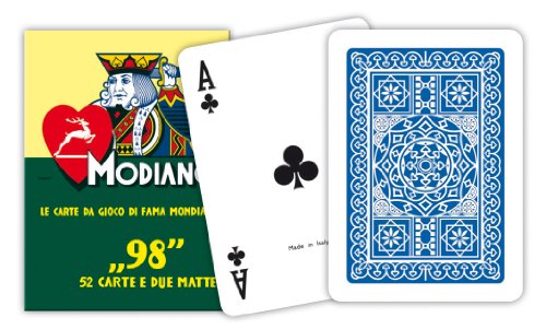 Modiano 300250 King 98 Poker Spielkarten, Blau/Rot von Modiano