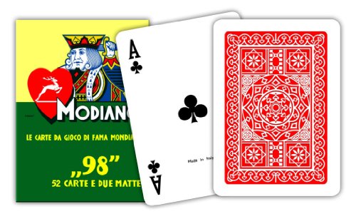 Modiano 300252 Poker 98, Spielkarten, Rot von Modiano