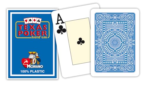 Texas Poker Hold ' em 2 Jumbo Index Hellblau von Modiano