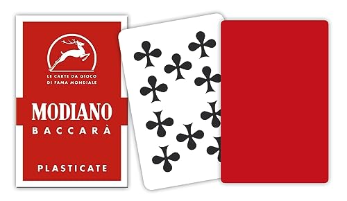 Modiano Baccarat mit rotem Hintergrund Spielkarten von Modiano