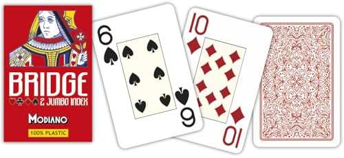 Modiano Bridgekarten 2 Jumbo Index Rot von Modiano