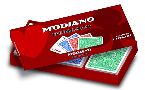 Modiano 300367 Buraco Spielkarten, Blau,rot von Modiano