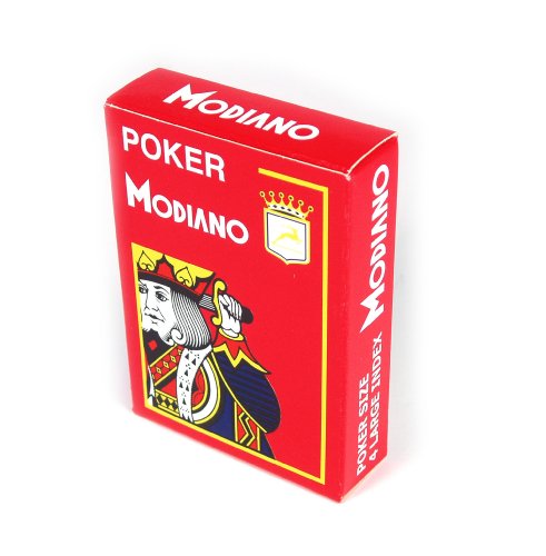 Modiano Spielkarten 482 - Poker Cristallo, 4 Index Rot von Modiano