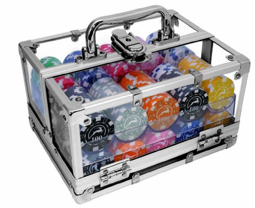 Modiano Spielkarten Box aus Aluminium transparent – 400 Chips von 14 G von Modiano