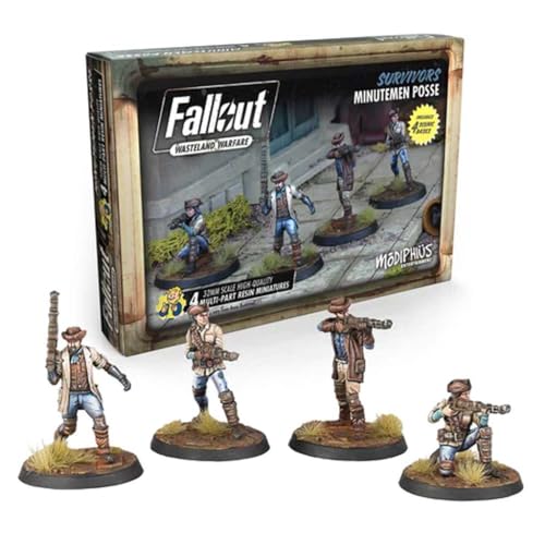 Modiphius Entertainment | Fallout Wasteland Warfare | Survivors: Minutemen Posse | Miniatures | Unpainted Modiphius Entertainment | Fallout Wasteland Warfare | Survivors: Minutemen Posse | Miniatures | Unpainted von Modiphius