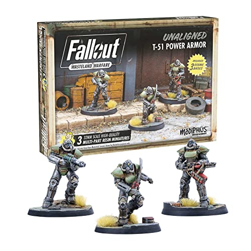 Modiphius Entertainment Fallout Wasteland Warfare Unaligned T-51 Power Armour von Modiphius